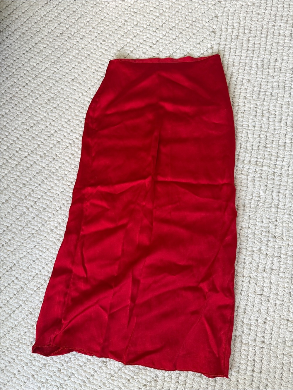 Zara Red Maxi Slip Skirt